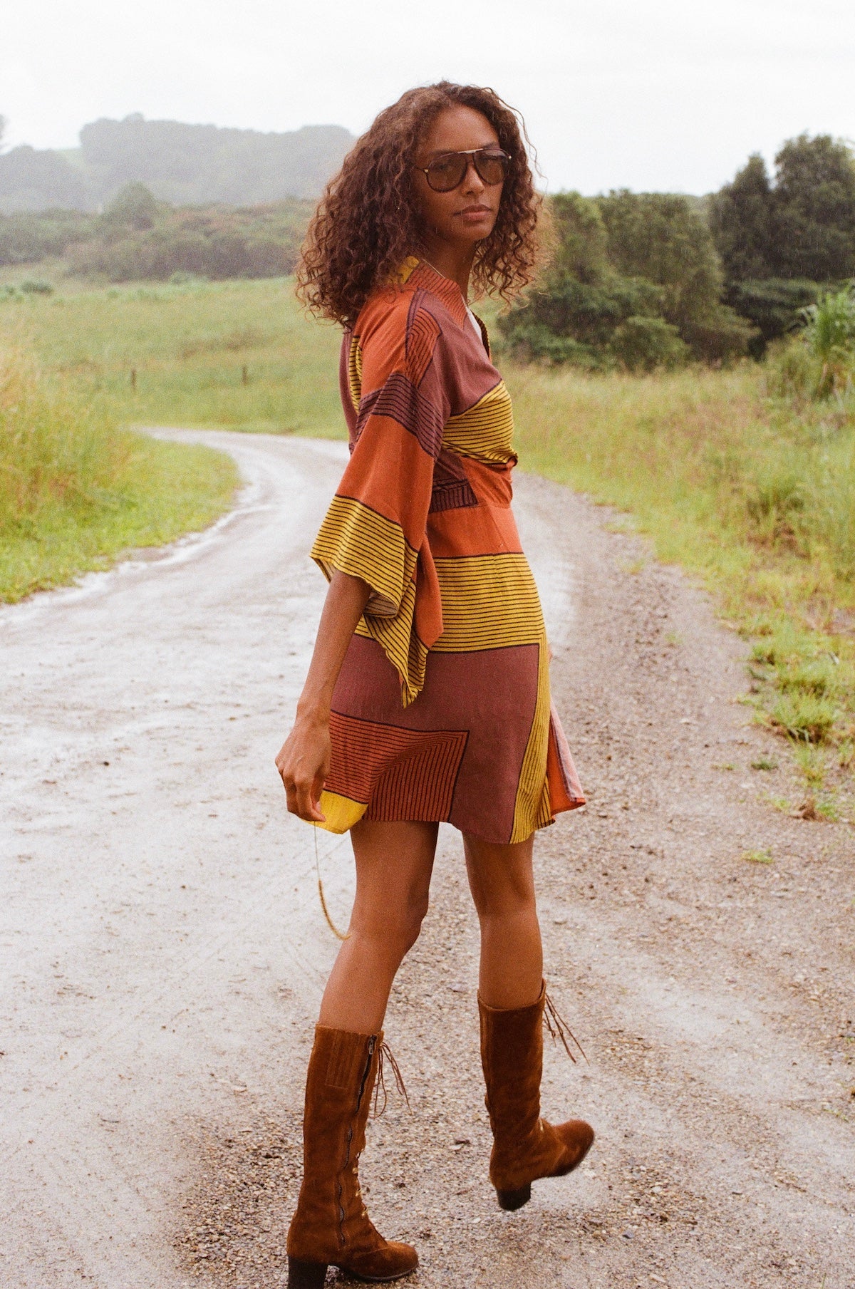 KATLA KIMONO DRESS - CINNAMON – LENNI the label