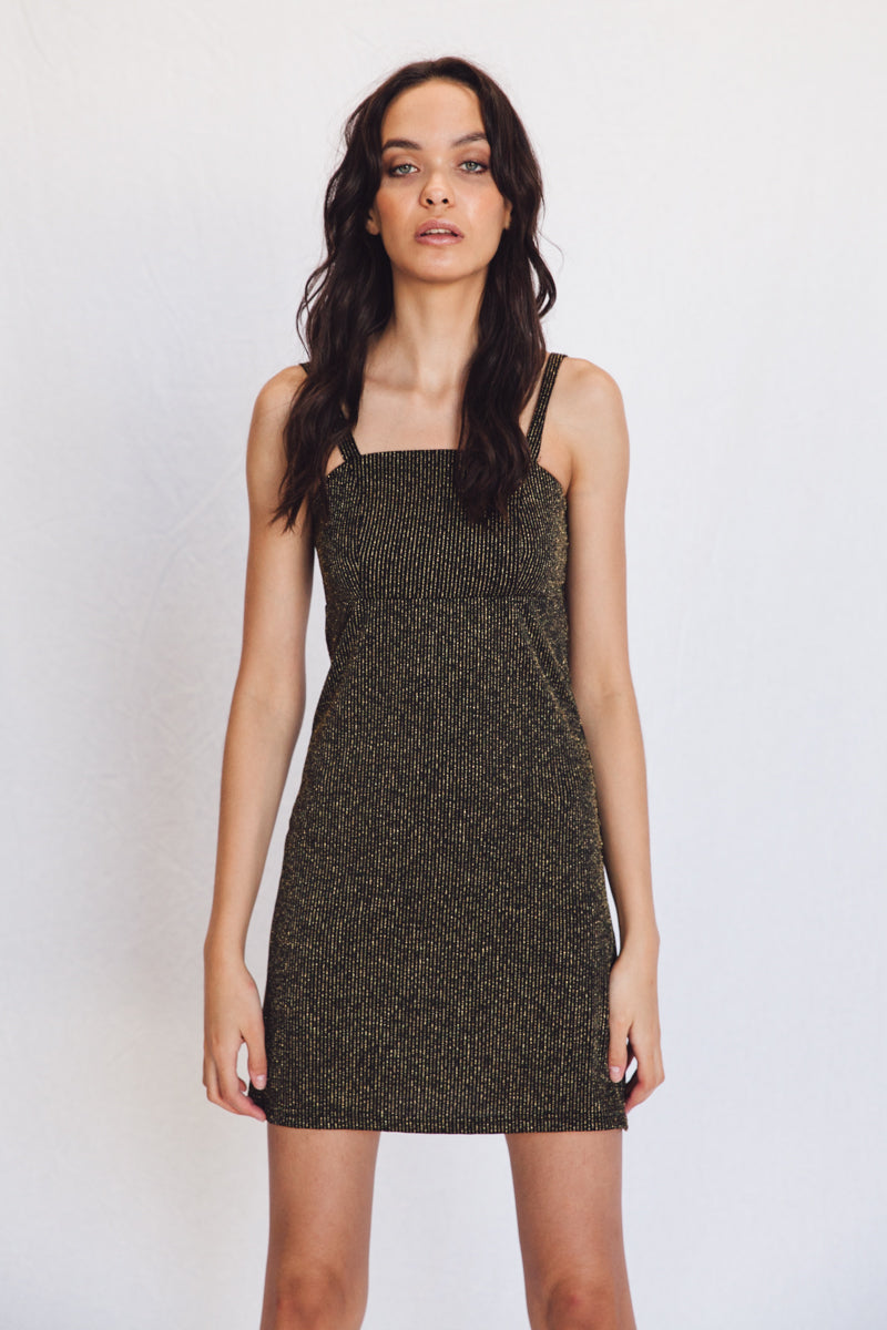 MISSILE DRESS - BLACK GOLD STRIPE LENNI the label MISSILE DRESS - BLACK GOLD STRIPE LENNI the label