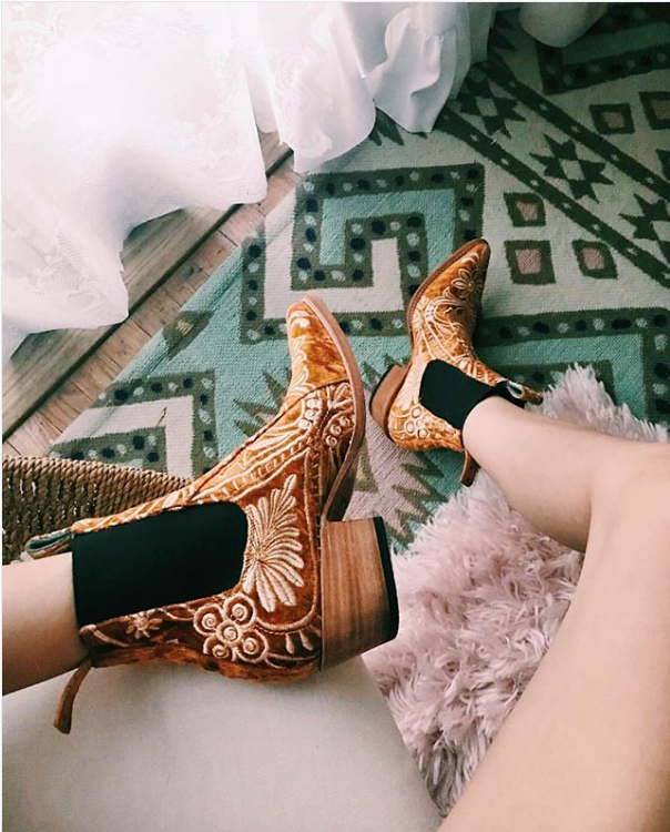 FREEWAY BOOT - rust embroidered – LENNI the label