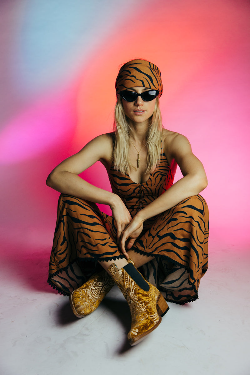 FREEWAY BOOT - rust embroidered – LENNI the label