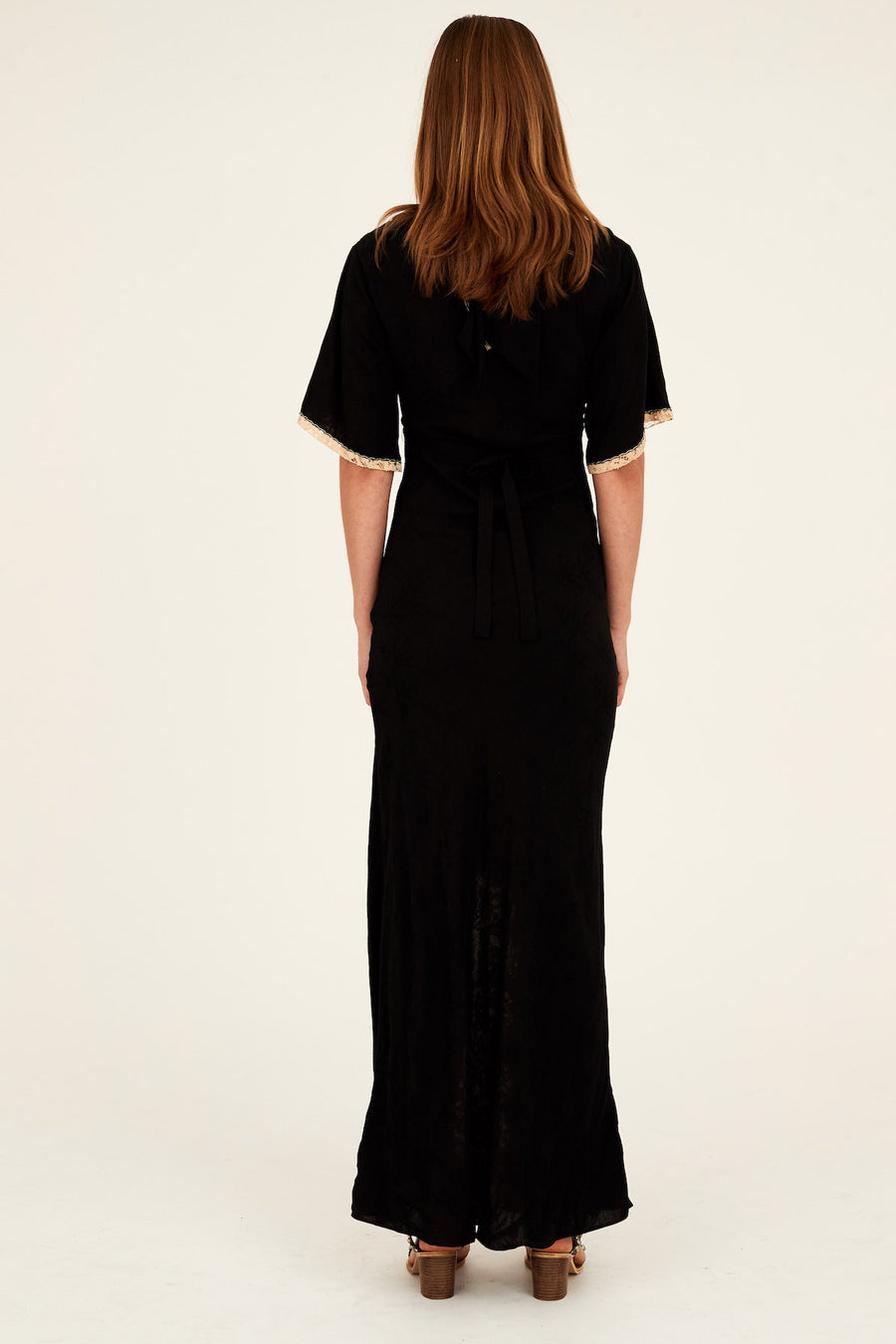 ALOE MAXI DRESS - BLACK JACQUARD LENNI the label ALOE MAXI DRESS - BLACK JACQUARD LENNI the label