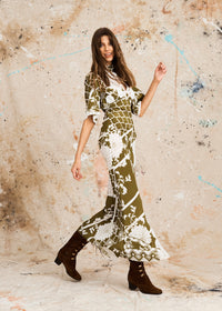 XENO MAXI DRESS - DAHLIA OLIVE [PRE-ORDER] – LENNI the label