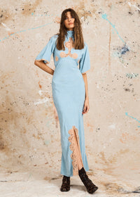ALOE MAXI DRESS - DUSTY BLUE – LENNI the label