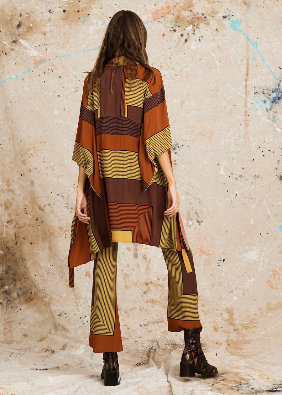 KATLA KIMONO DRESS - CINNAMON