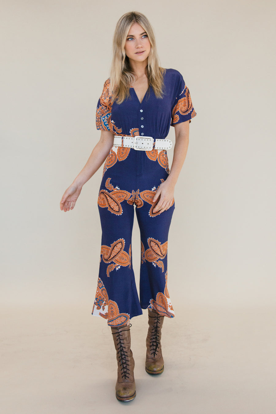 SOVEREIGN JUMPSUIT - NAVY SCARF