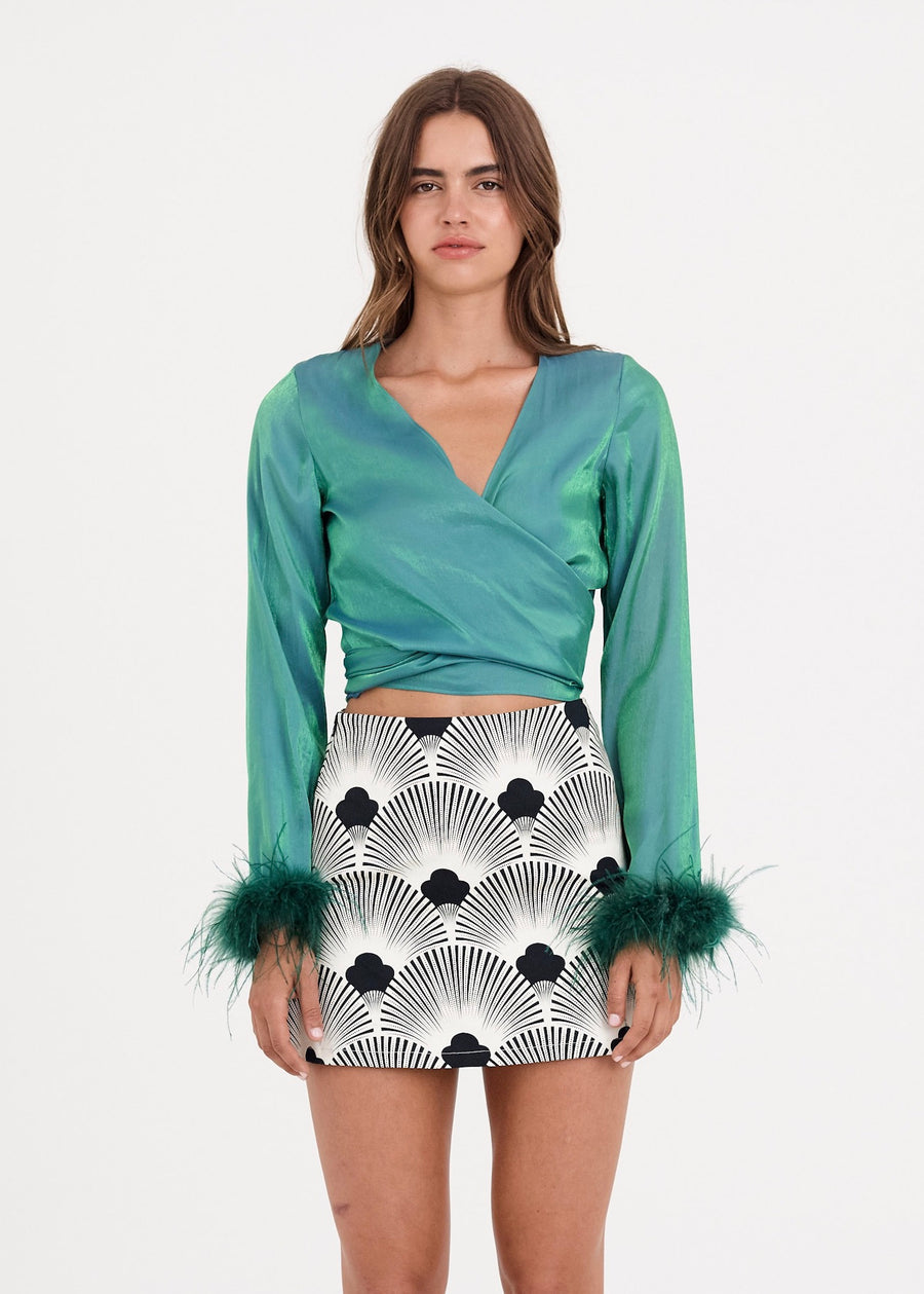 FAME FEATHER BLOUSE